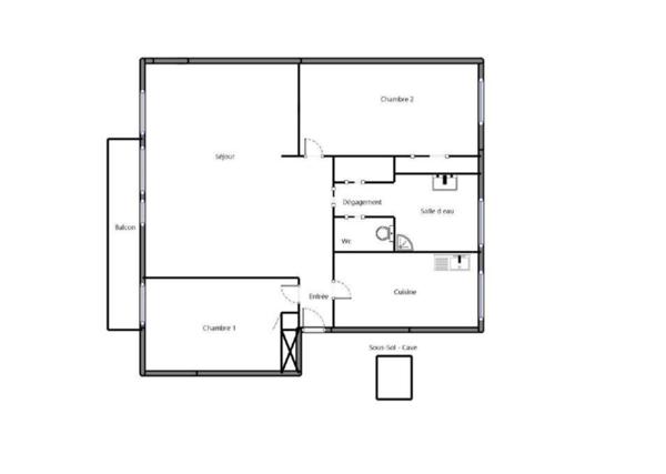 Square Jean Houdon, T3 rénové 58,27 m2