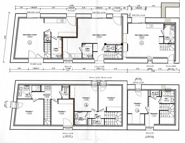 Maison 3 pièce(s) 1 chambre(s) 1 m²