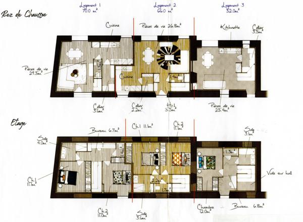 Maison 3 pièce(s) 1 chambre(s) 1 m²