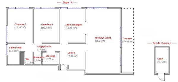 Marseille 10° : T3/T4 au calme, 79 m² sans vis-à-vis, vue exceptionnelle sur collines
