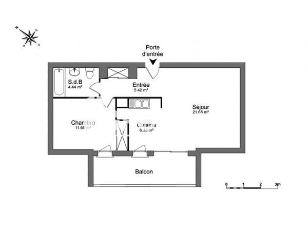 Location Appartement 2 pièces 60.12 m² - 1 IMPASSE CLOS CHAPON BAT A Bourg Les Valence 26500