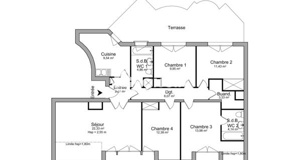 Location Appartement 5 pièces 100.78 m² - Clermont-ferrand 63000