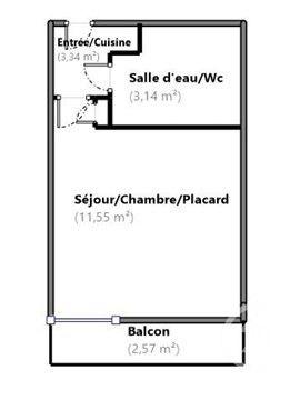 Appartement F1 à vendre  1 pièce - 18,03 m 2   PARIS  - 75019