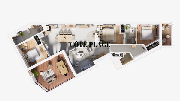 Les Mathes (17570) La Palmyre Appartement NEUF T4 PMR avec 2 Terrasses Garage et cave au prix de 486.450€ HAI