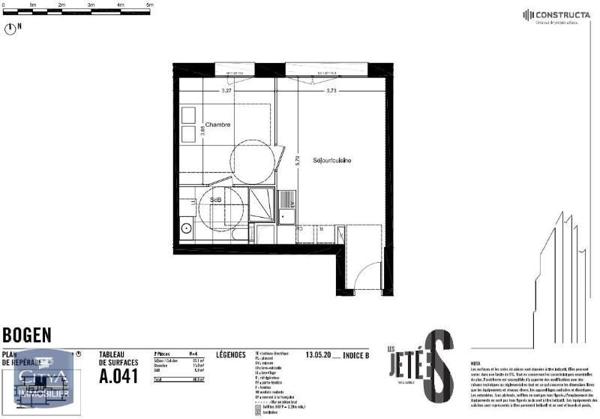 Appartement à louer 2 pièces 40.8m²