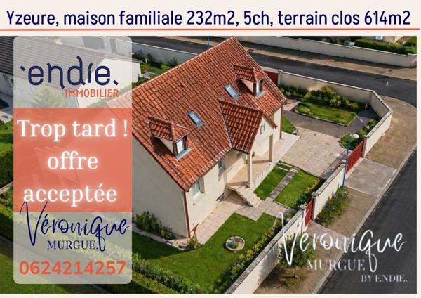 Yzeure, Maison familiale 279m2, 4 chambres + bureau dans quartier residentiel, Endie Immobilier, Véronique Murgue
