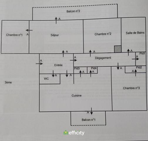 Appartement 6 pièces - 105 m² Exclusivité efficity