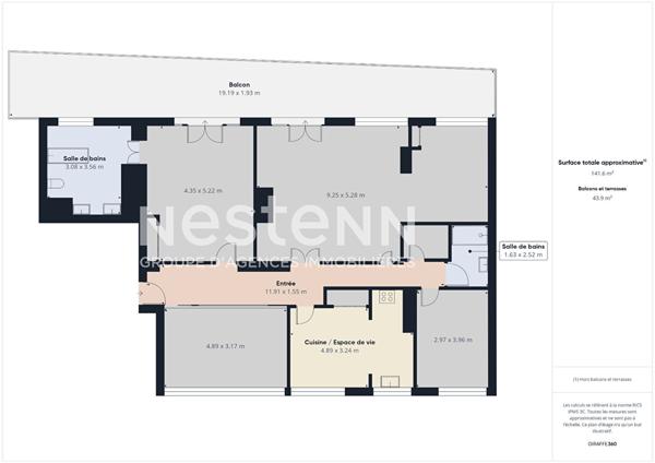 Appartement 143m² avec terrasse, vue Tour Eiffel et Sacré Coeur, PARIS 18