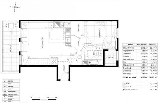 Appartement à vendre 4 pièces 94,55 m² Le Plessis-Robinson