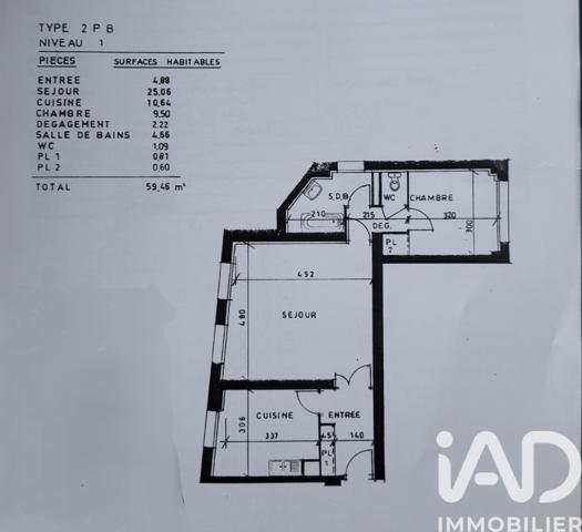 Appartement à vendre 2 pièces 60 m² Épinay-sur-Seine