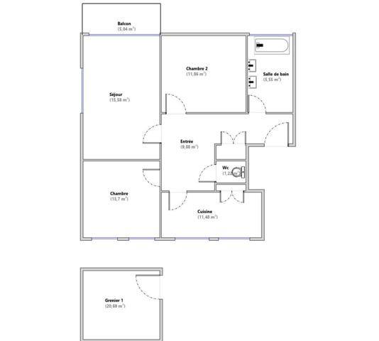 Appartement à vendre 3 pièces 70 m² Sevrier