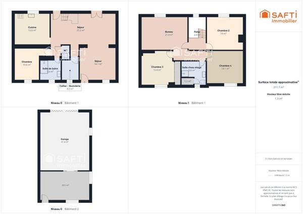 Maison 150m² avec piscine, garage à 2km de l'océan