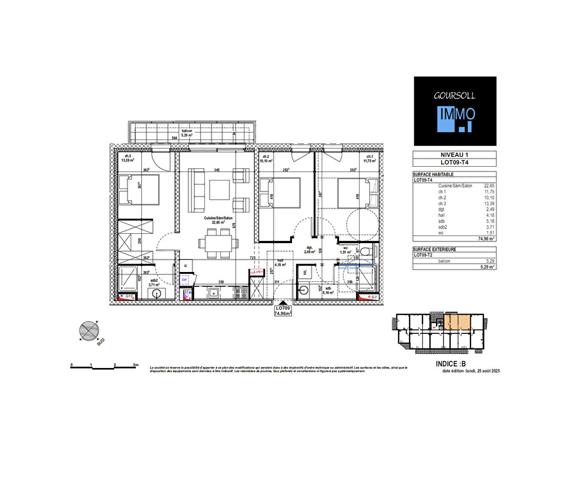 Appartement 4 pièces 74 m2