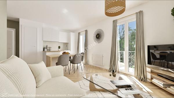 Appartement VAUBAN Marseille de 3 pièce(s) 65 m² Balcon exposé Sud une cave et rangements