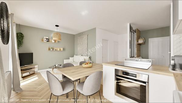 Appartement VAUBAN Marseille de 3 pièce(s) 65 m² Balcon exposé Sud une cave et rangements