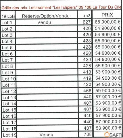 terrain constructible viabilisé, tout à l'égout