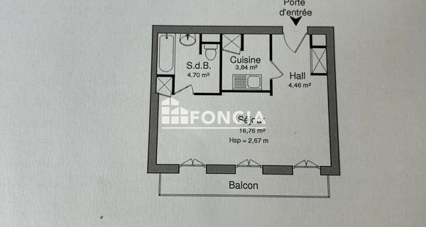 À vendre Studio 26 m² - Bailly-romainvilliers 77700