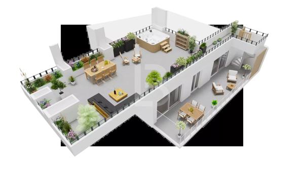 Eze Bord de mer, Superbe 4 pièces Toit-Terrasse avec Jacuzzi