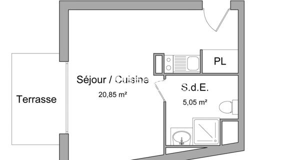 Location Studio 25.9 m² - Corbeil-essonnes 91100