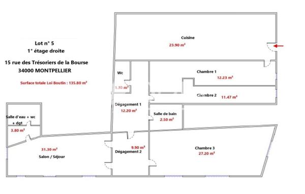 Appartement · Location Montpellier (34000) 4 pièces · 136m²