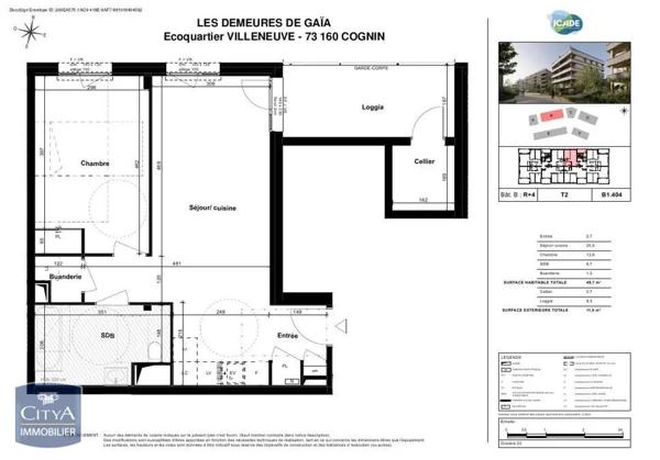 Appartement à louer 2 pièces 49.7m² Cognin (73160)