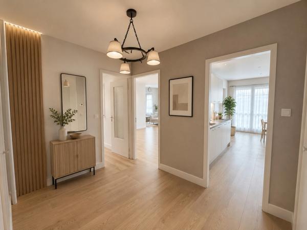 APPARTEMENT 76 m2 - LUMINEUX - BALCON - 3 CHAMBRES - PROCHE GARE/TRAM - GARAGE - PARKING