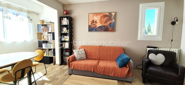 Dans une copropriété SÉCURISÉE, spacieux 2 pièces de 53m²(45.79m² carrez) situé au 2ème étage avec ascenseur complété d'une CAVE INDIVIDUELLE en rez de chaussée.
Profitant d'une double expo( Est/ Sud) , cet appartement offre un intérieur clair, soigné et bien agencé.

DES PRESTATIONS CONFORTABLES ET OPTIMISÉES:
●Pièce de vie lumineuse( 23m² env): Séjour convivial avec climatisation réversible récente,cuisine ouverte aménagée et sa loggia attenante offrant un espace de rangement idéal.
●Espace nuit au calme: une chambre confortable avec 2 placards intégrée, une grande salle d'eau optimisée et des wc indépendants.
●Entrée et annexes: Hall d'entrée avec placard et cave privative de 4.6m² env. Stationnement aisé aux abords.

LES PLUS:
■Copropriété valorisée: Ravalement de façade voté et déjà payé ( travaux prévus 2026- AG).
■Sérénité: Habitable de suite -bon état général et entretenu ( double vitrage, volets roulants, carrelage( imitation parquet) ..)
■Charges maîtrisées quasi tout inclus: eau chaude/eau froide/chauffage gaz/entretien espaces verts& copro /ascenseur...)

CADRE DE VIE ET LOCALISATION STRATÉGIQUE:
■Commodités à pied
■Plages  à 7 min env seulement

UN BIEN POLYVALENT: 
■Idéal 1er achat, résidence secondaire ou investissement locatif à rendement.

La présentation d'une pièce d'identité en cours de validité sera demandée à la visite, conformément à l'article L.561-5 du code monétaire et financier.