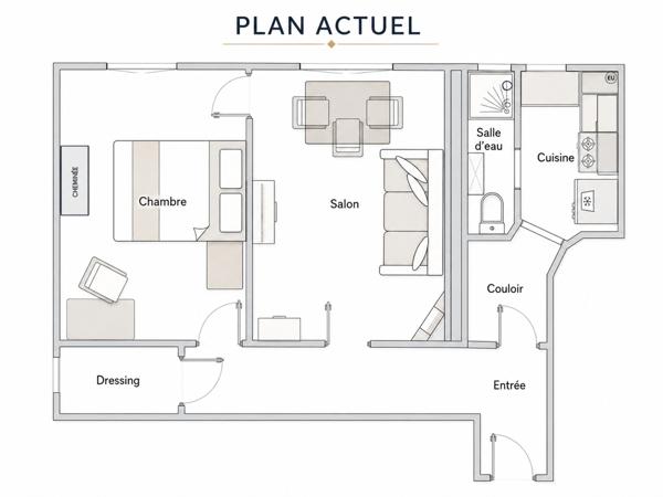 Levallois-Perret, rue Baudin, 2 pièces 40,74 m² à optimiser