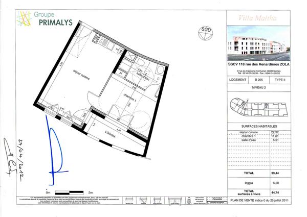 Nantes Zola, T2 avec avec loggia et parking.
