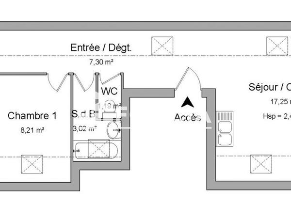 Location Appartement 3 pièces 45.21 m² - 6 RUE DE L'EGLISE Reviers 14470