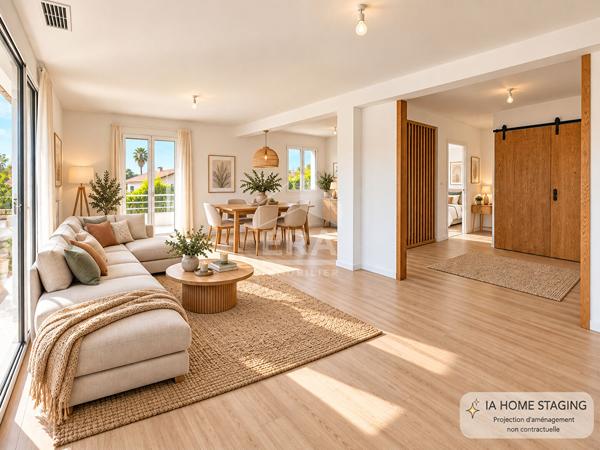À vendre à Canet-en-Roussillon : Appartement 4 pièces en dernier étage avec garage et parking.