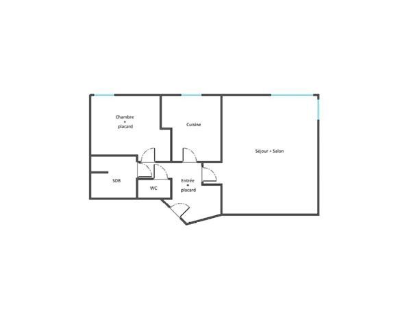 Appartement Toulouse 31400 / 2 pièces 45 m2