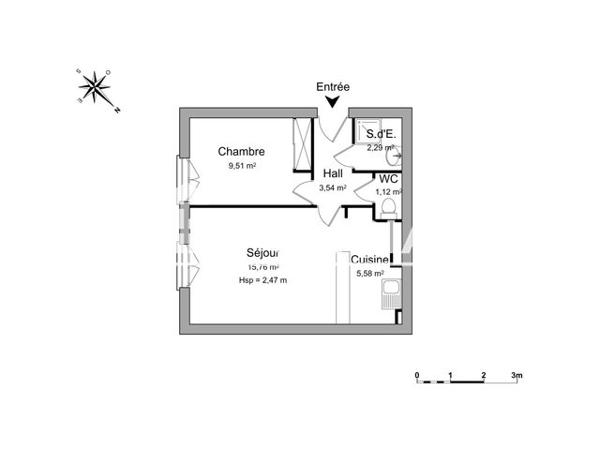 Location Appartement 2 pièces 37.8 m² - 16 RUE JEAN VINCENT Verin 42410