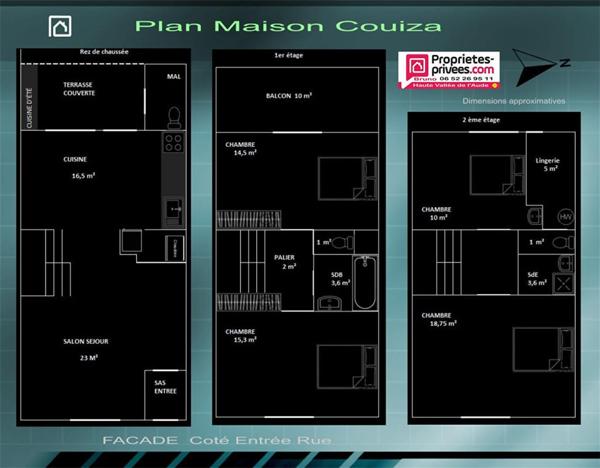 Maison De Village 5 pièces avec cour intérieure - COUIZA