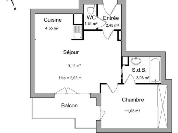 Location Appartement 2 pièces 43.09 m² - 1-3-5 IMPASSE RAOUL DUFY Elancourt 78990