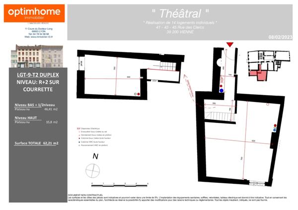 VIENNE – CENTRE-VILLE – T3 EN PLATEAU BRUT – LE CHARME DE L’ANCIEN A NEUF