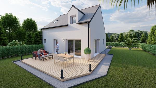 Terrain constructible borné et viabilisé