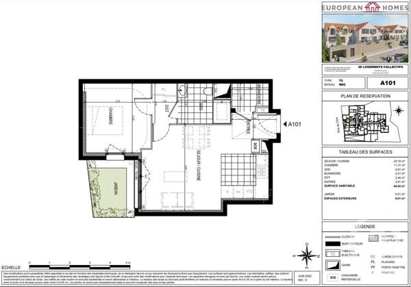 Appartement F2 à vendre  2 pièces - 46,84 m2 GIF SUR YVETTE - 91