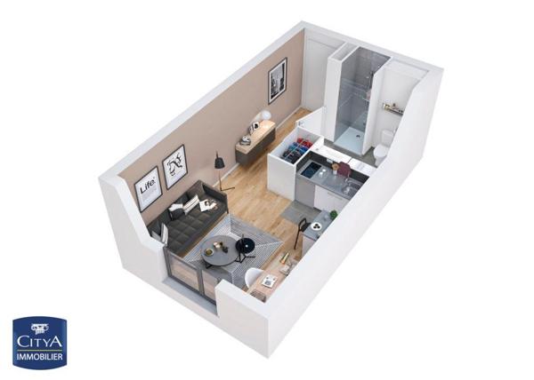 Appartement à louer 1 pièce 18.57m²