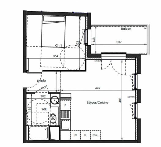 Appartement Déville-lès-Rouen 39.8 m²