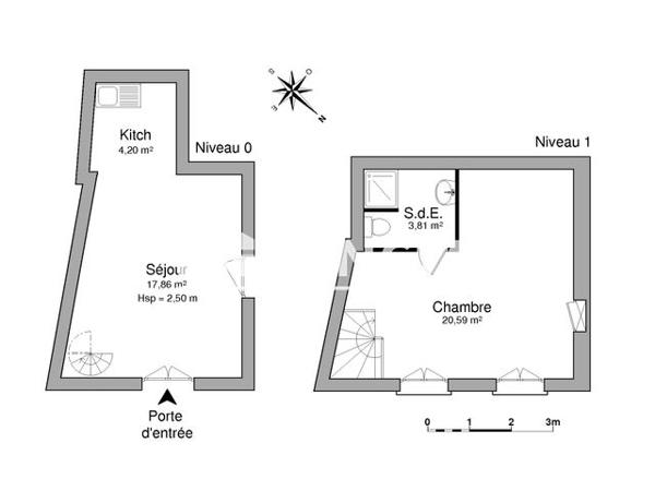 Location Appartement 2 pièces 46.46 m² - 25 QUAI GAMBETTA Chalonnes Sur Loire 49290