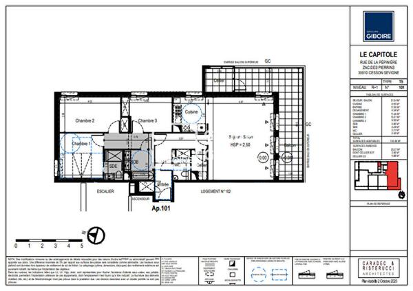 Appartement T5 à vendre CESSON SEVIGNE - 100 m² (réf : CAPITOLE-101)