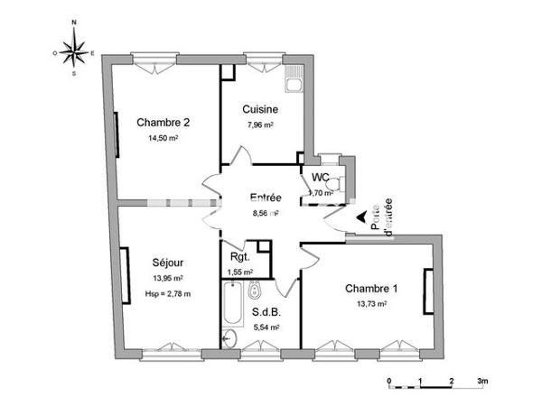 Location Appartement 3 pièces 67.5 m² - 38 QUAI LESTRADE Gien 45500