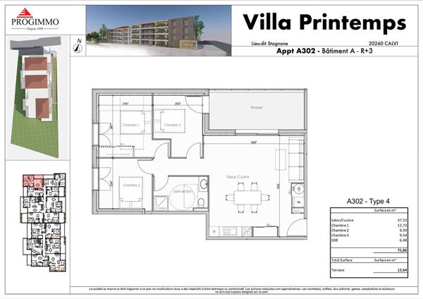 Achat appartement Calvi - 4 pièce(s) - 76 m² - 464 816 €