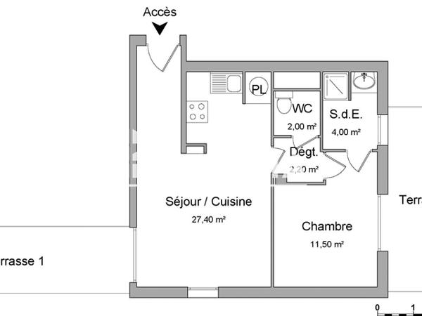 Location Appartement 2 pièces 47.5 m² - 115 AVENUE SAINT JEAN-PAUL II Perpignan 66000