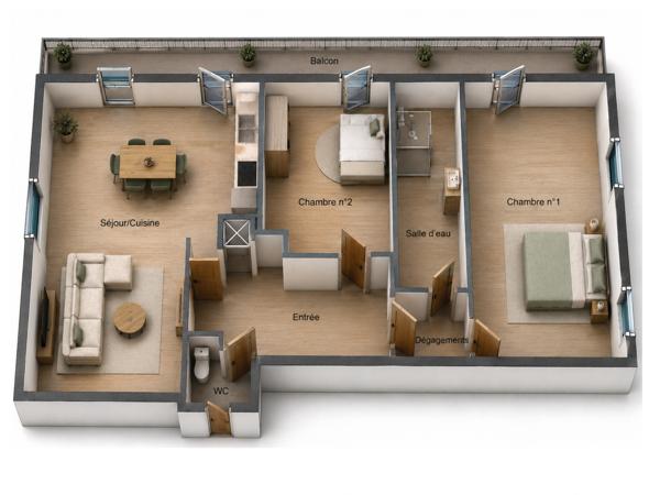 Appartement
         3 pièces
        - 75 m² Exclusivité 374 000 € *