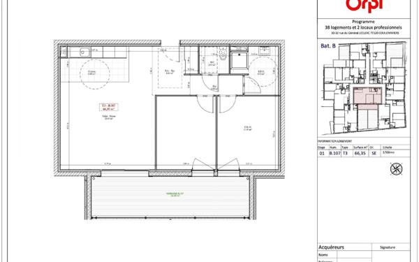 Appartement à vendre    3 pièces • 66,35 m2 Coulommiers