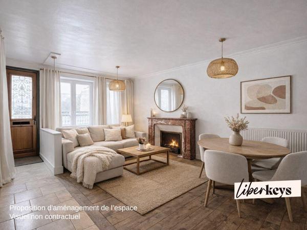 Maison de ville 3 chambres de 135 m² avec jardin, bureau et grenier. 