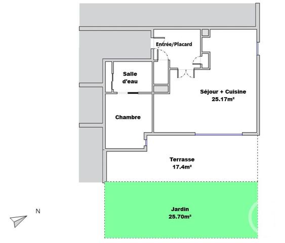 Appartement T2 à vendre  2 pièces - 45,65 m2 MARSEILLE - 13008