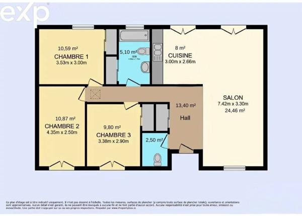33560-PLAIN-PIED 5 PIECES RÉNOVÉ - 3 CHAMBRES-GARAGES-PARKINGS